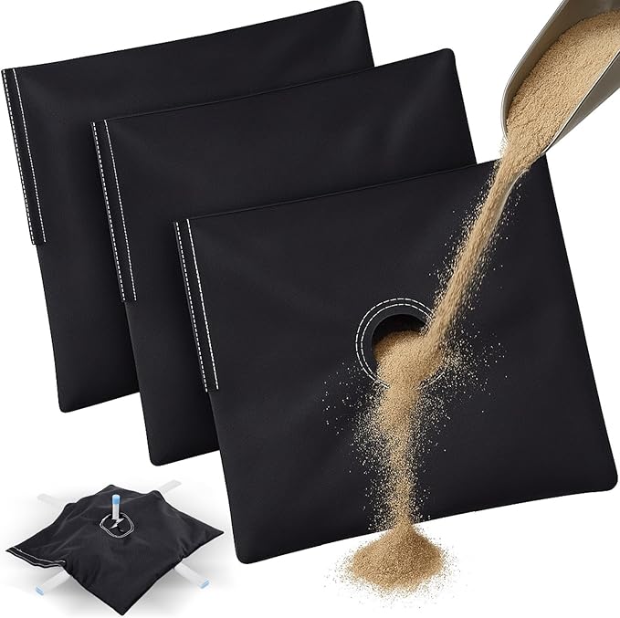 Sandbag Feather Flag Sand Weights Black Sand Bag for Outdoor Umbrella Light Feather Pole Weighted Base Sandbag X-Base Heavy Weight for Business, X-Base and Sands Not Included(6 Pcs,Square)