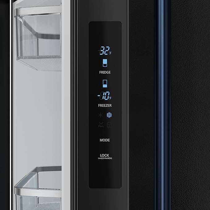 Thor Kitchen Gordon Ramsay 30 Inch 17.7 cu ft French Door Counter Depth Refrigerator with Ice Maker in Black/Navy Blue