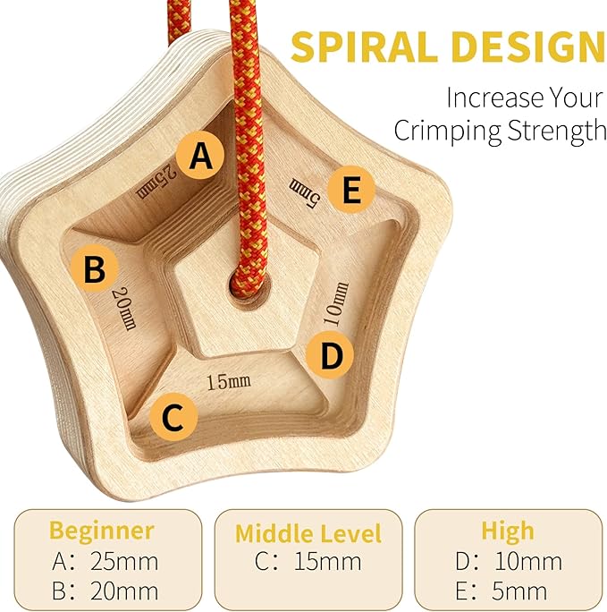POWER GUIDANCE Hangboard Climbing Finger Board Climbing Board to Strengthen The Climbing Grip Made of Wood for Indoors and Outdoors
