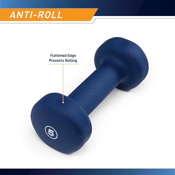 Marcy Colored Neoprene Dumbbell (Sold in Singles or Set) Hand Weights, Exercise Free Weights for Home Gym