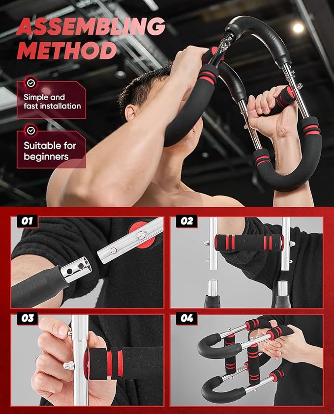 2026 New Saker PowerTwist Arm Trainer, Adjustable Forearm Strengthener, Arm Exercise and Chest Workout Equipment for Home Gym, for Men, Ideas for Fitness Enthusiasts