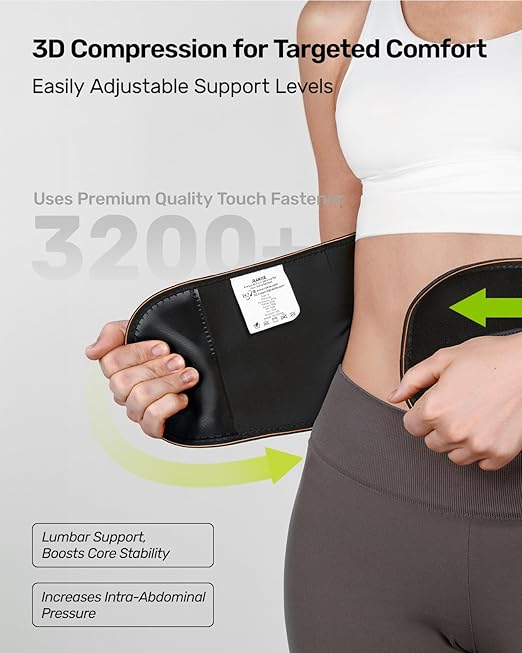 Rakiie Lower Back Brace for Women, Back Belt Support for Men with 8 Stays, Soft Lumbar Support with Full Protection, Orange Size XL