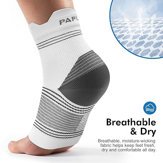 6 Pairs Plantar Fasciitis Socks for Men & Women, Ankle Brace Compression Socks with Arch Support for Achilles Tendonitis, Heel Pain, Swelling & Arthritis Relief, Black, Gray, White, Small