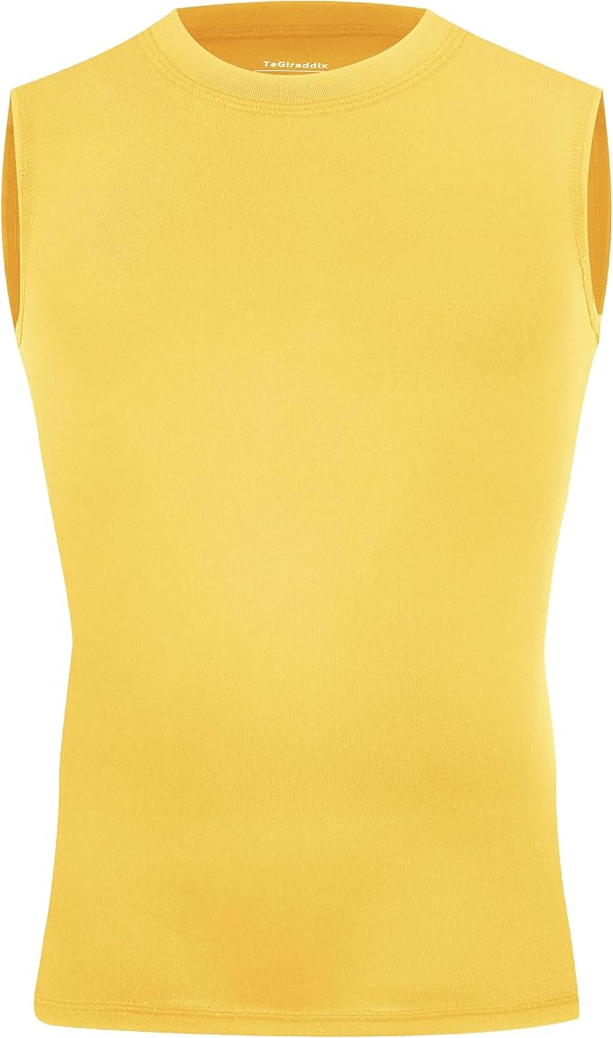 Youth Boy Girls Sleeveless Compression Shirt Kid Athletic Tank Top Quick Dry Basketball Football Undershirt