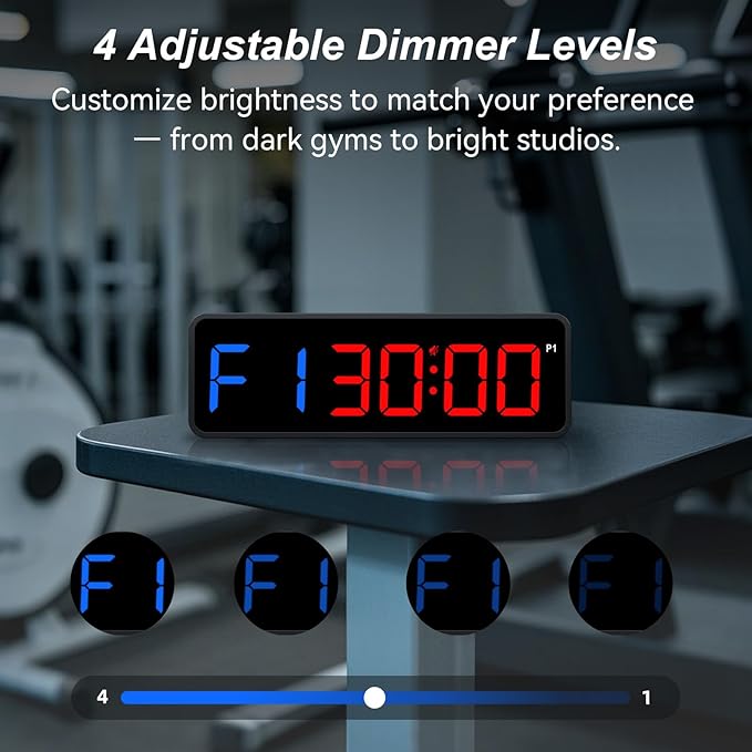 Acedeck Portable Gym Timer Clock: Fitness Digital Clock with Strong Magnet - Remote Control for Fitness Enthusiasts - Powerful Battery for Home Gym Garage Boxing