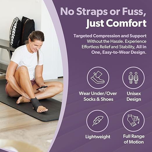 BraceAbility Elastic Ankle Support Brace - Lightweight Slip on Foot and Ankle Compression Sleeve for Gymnastics, Dance, Sports, Running, Exercise, and Sprained Ankle Swelling for Women and Men (Black, Medium)