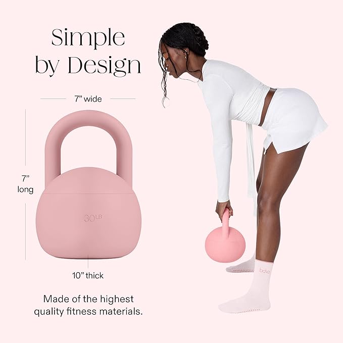 Bala Kettleball, Soft Kettlebell for Women - Kettlebells Strength & Core Training Equipment for Home Gym Workouts - Anti-Slip Grip Exercise Weights with Cushioned Impact-Resistant Base
