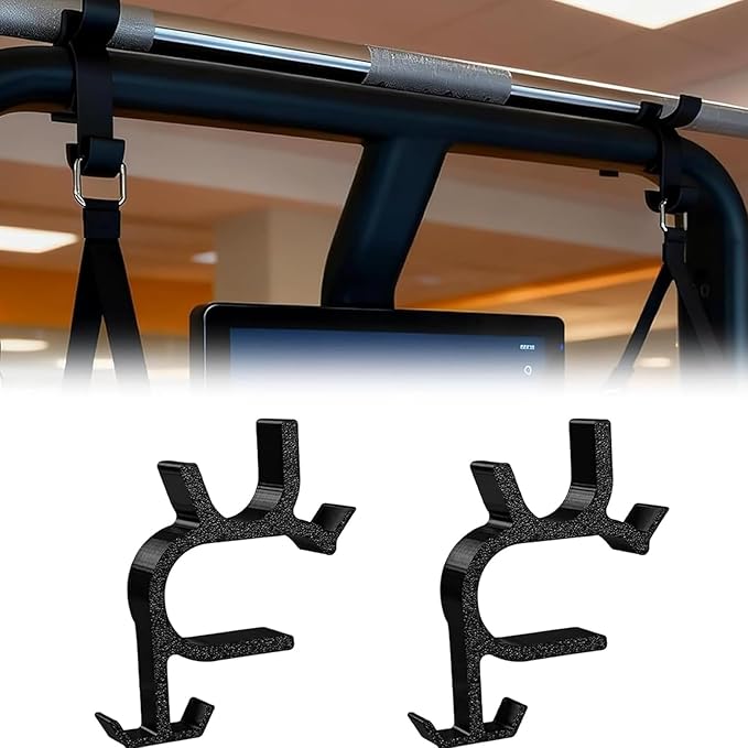 Barbell and Accessories Holder Compatible with Speediance Gym Monster 2, 2-Pack Top-Frame Mount with D-Rings and Carabiners