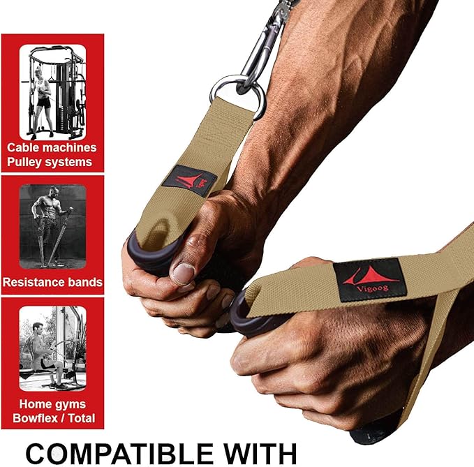 Heavy Duty Gym Workout Handles Attachment for Cable Machine,Resistance Band,Pulley System Home Exercise Equipment, Comfortable and Stronger Grip