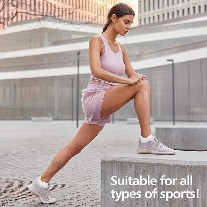 PAPLUS Ankle Compression Socks for Women 6 Pairs, Running Socks with Heel Tab, Cushioned Low Cut Athletic Socks