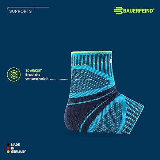 Bauerfeind Sports Ankle Support Dynamic - Ankle Compression Sleeve for Freedom of Movement - 3D AirKnit Fabric for Breathability - Premium Quality & Washable (XS, Black)