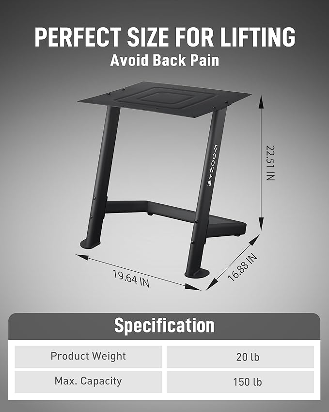 BYZOOM FITNESS Classic Series Adjustable Dumbbell Rack Stand - Ergonomic Steel Dumbbell Rack for 50lb / 55lb Weights, Compact Heavy-Duty Gym Storage for Adjustable Dumbbells, Matte Black