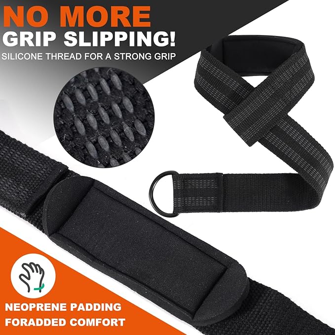 Lifting Straps and Wrist Wraps, 24" Lifting Wrist Straps Padded Neoprene for Weightlifting, Powerlifting, Deadlifts 18" Weightlifting Wrist Wraps with Heavy Duty Thumb Loop for Strength Training, Bodybuilding