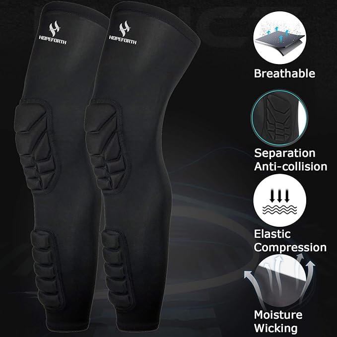 Knee Calf Padded 2 Pack Compression Leg Sleeve Shin Protective Support