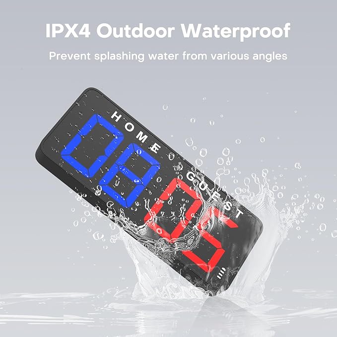 ANJANK 11’’ Large Digital LED Scoreboard Electronic Score Keeper Clock, Countdown/up, with Powerful Battery, 4 Mounting Options, for Corn Hole/Ping Pong/Table Tennis Sports, Indoor & Outdoor Games