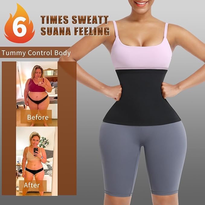 Waist Trainer Trimmer Sweat Belt Band for Women Lower Belly Fat Sauna Slimming Belt Suit Workout