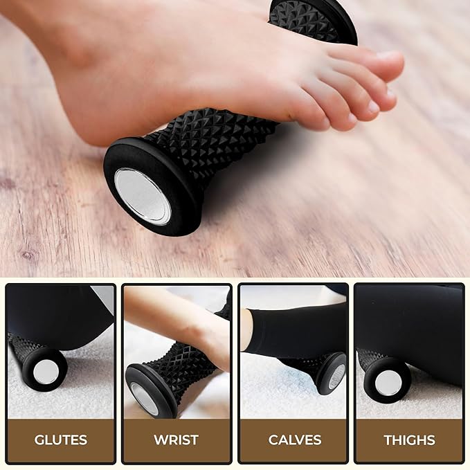 Foot Massager Roller - Portable Arch & Plantar Fasciitis Relief Tool - Deep Tissue Muscle Massage Roller for Feet,Carf, Heel Pain