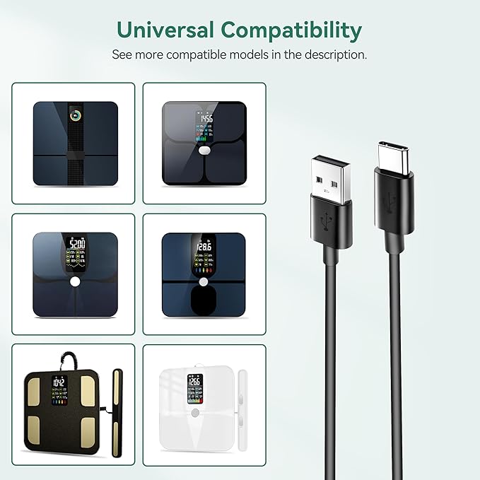 Body Weight Scale Charger, FITE ON USB Power Adapter Compatible with ABLEGRID Digital Smart Bathroom Scale Body Fat Scale