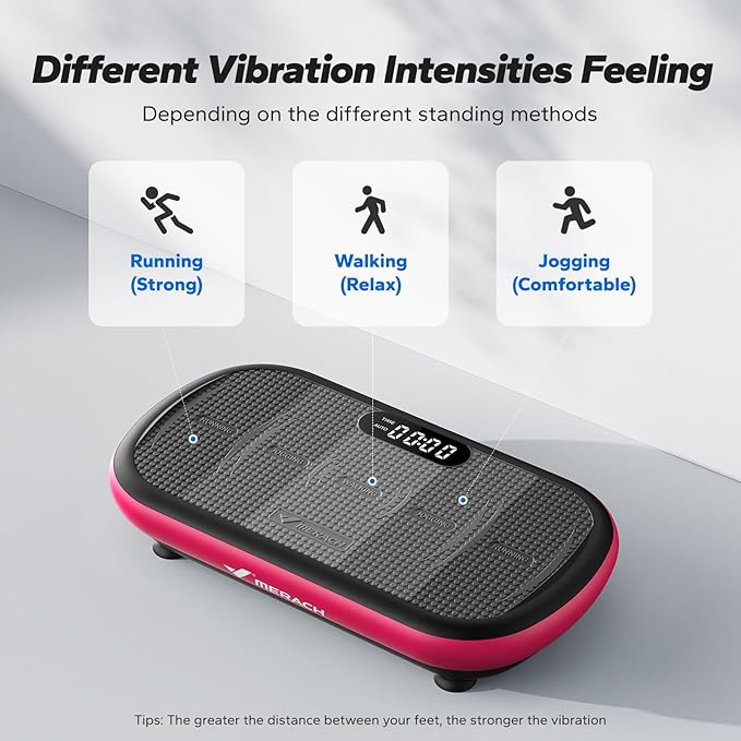 MERACH Vibration Plate Exercise Machine, Vibration Plate 440 Lbs Capacity, Bluetooth and Silicone Pedal, Stimulate Deep Fat, Vibration Plate for Lymphatic Drainage, Vibrating for Weight Loss