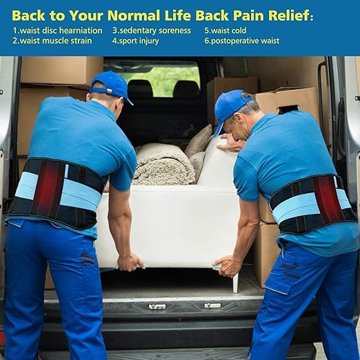 T TIMTAKBO 2.0 Version Lower Back Brace for Pain Relief, Back Brace for Lifting at Work, Back Brace for Herniated Disc and Sciatica, Back Support Belt for Women Men (Blue,2XL Fits 39"-48")