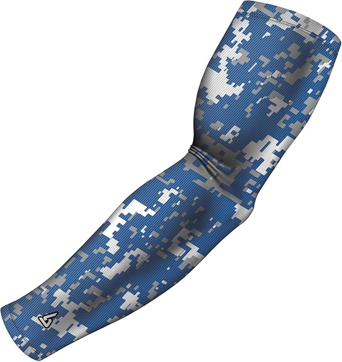 B-Driven Sports Pro Fit Compression Arm Sleeve for Men Women & Youth, Basketball Baseball Football, Single Digital Designs