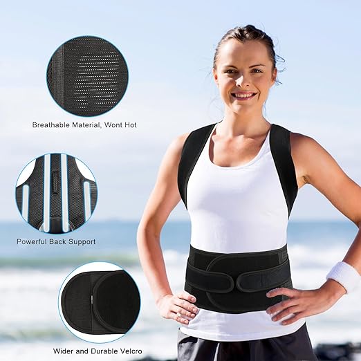 PAZAPO Posture Corrector for Men and Women - Back Brace Full Back Support Straightener for Hunchback - Upper and Lower Lumbar to Relieve,Small(24-29 Inches)