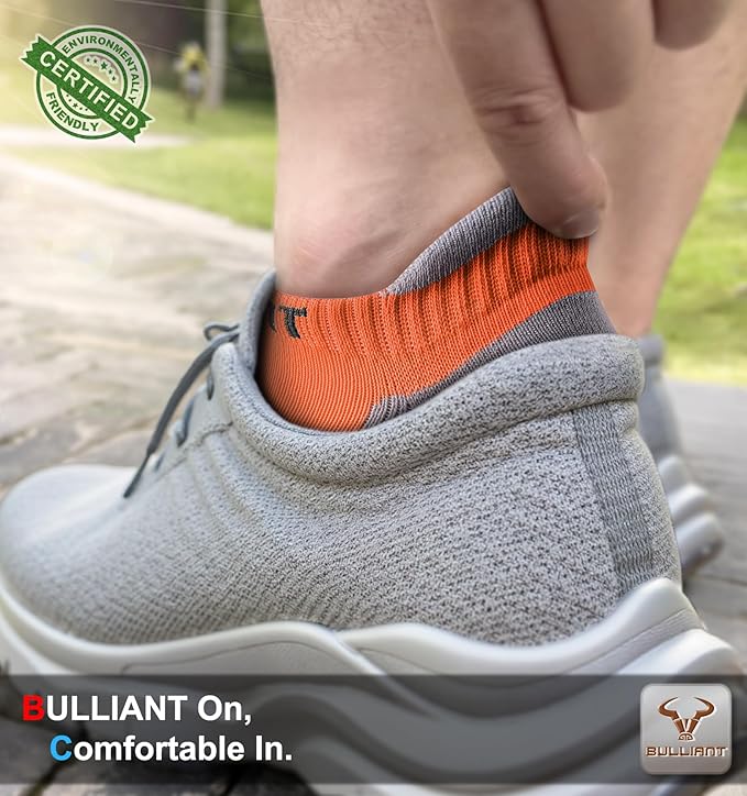 BULLIANT Men Running Socks,Active Ankle Socks No Show For Men With Cushioned Footbed Arch Support Breathable Wicking
