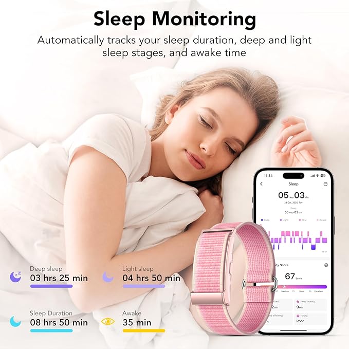 Health Activity Fitness Trackers for Women, 2026 Wearable Smart Bracelet, 120+ Sport Modes Smart Band, All-Day Continuous Heart Rate Blood Pressure Stress HRV Monitor, 24H Sleep Tracker with Free App