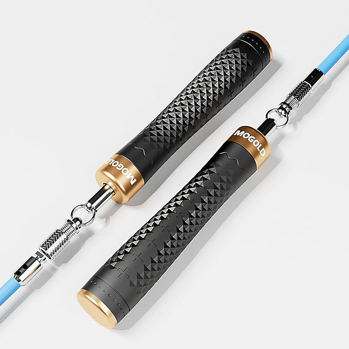 1/4 lb 1/2lb Weighted Jump Rope Set, 3 PVC Rope Cords 118in, Anti-Slip Handles with Quick Release, Carrying Case, Black