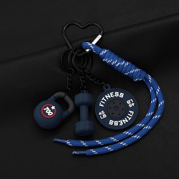 Gym Dumbbell Barbell Kettlebell Purse Keychain - Muscle Faith Cup Rope Gym Bag Handbags Purse Charms - Fitness Gift