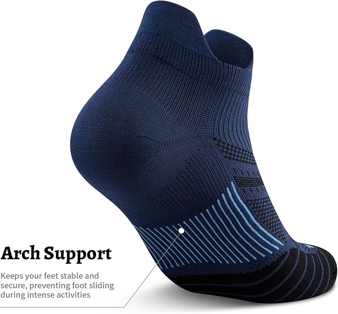 PAPLUS Compression Socks for Men & Women, 2/4/6 Pairs Ankle Running Socks with Arch Support, Ankle Support, Plantar Fasciitis