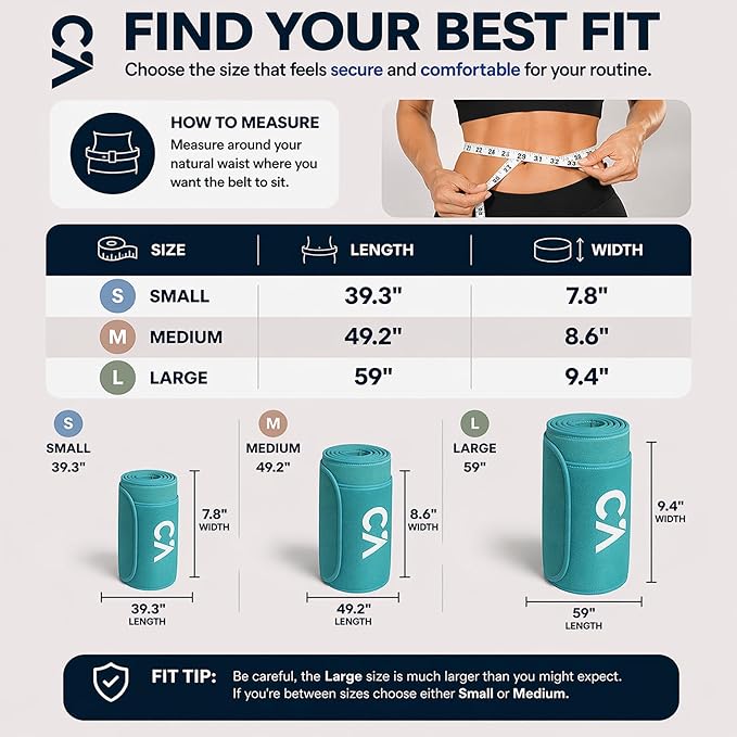 Waist Trimmer Belt for Men & Women – Silver Ion Sweat Belt, Anti-Slip Sauna Trainer, With Pocket & Precision Fit