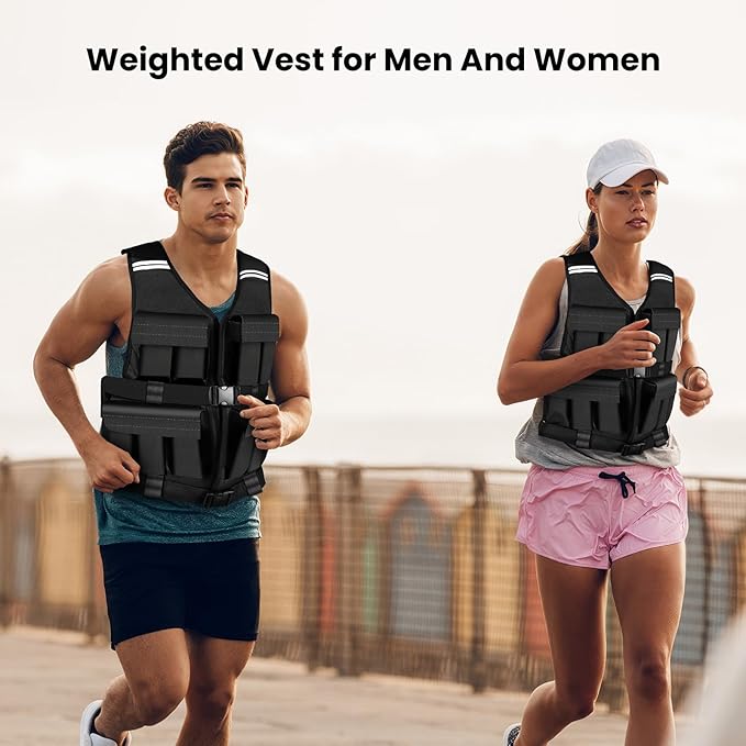 Adjustable Weighted Vest for Men Woman With Shoulder Pads 18lbs | 30lbs | 40lbs, Weight Vest For Walking, Rucking, Cross Training, Running, Muscle Building - Breathable, Comfortable, Washable