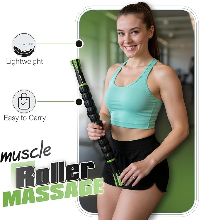 Post Liposuction Massager Stick, Lymphatic Drainage Massager, Post Lipo Surgery, Quality Material, Ridges & Grooves, Post-Op Recovery, Leg Cramps, Ideal Liposuction Recovery Supplies, Luxadar (Green)