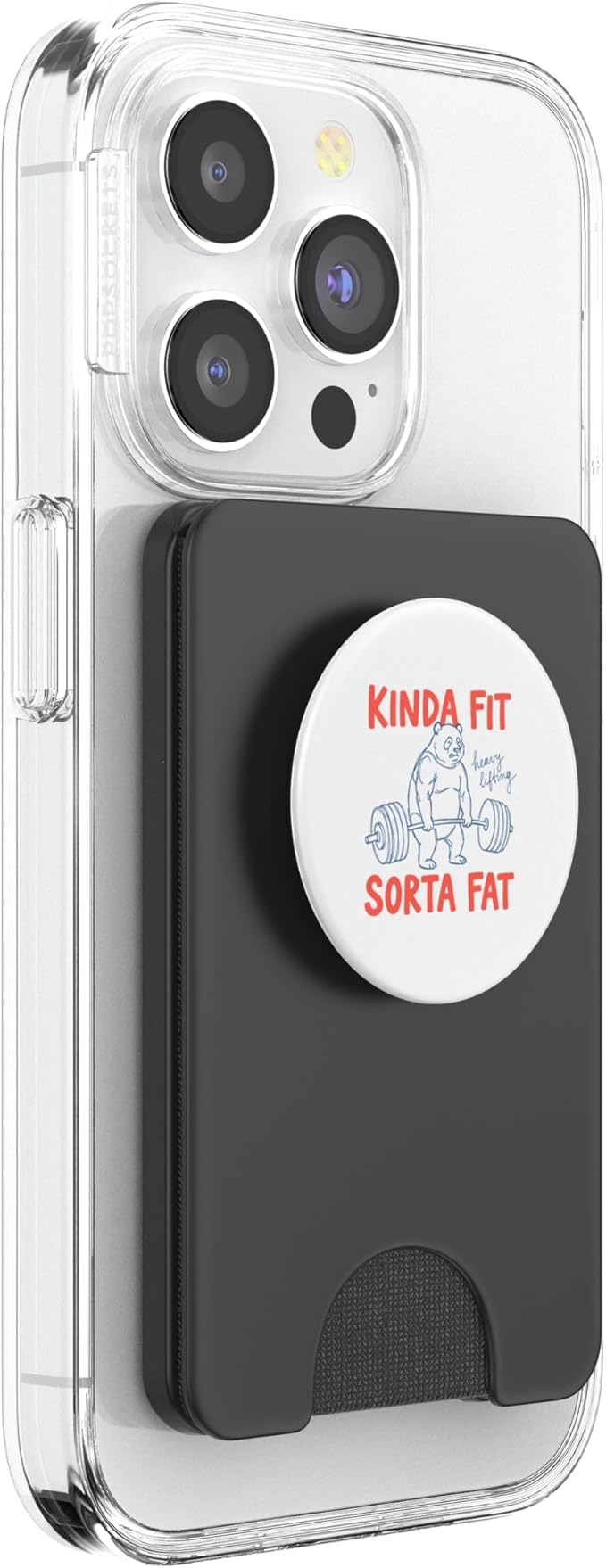 Kinda Fit Sorta Fat Panda Heavy Lifting Gym Humor PopSockets PopWallet for MagSafe