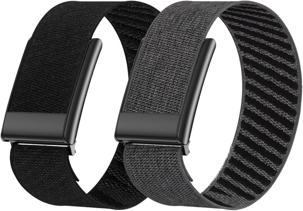Vanet Nylon Straps Compatible with Whoop 5.0 Bands Peak, MG Life and One, Elastic Woven Strap Breathable Sport Adjustable Stretchy Braided Replacement Bands for Men Women [NOT for Gen 4], 2 Pack