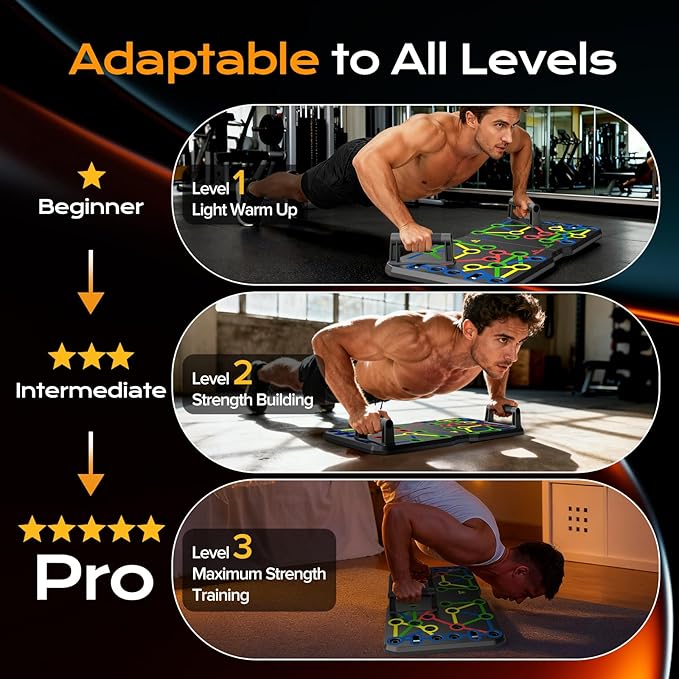 AERLANG Extra Large Push Up Board 26.2" x 13.8", Portable 30-in-2 Workout Set for Push Up, Multi-functional Pushup Stands for Strength Training, Fat Burning Push Up Bar for Home Gym