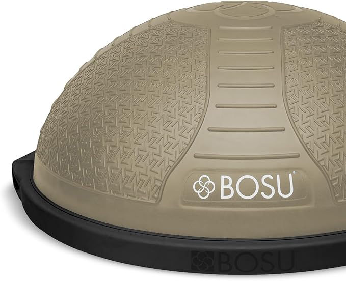 Bosu NEXGEN Balance Strength Trainer, Multi-Functional 26" Exercise Ball, Home Gym Equipment for Full Body Workouts, Sandstone with Black Rim