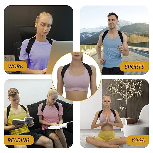 Posture Corrector for Women and Men, Adjustable Upper Back Brace, Breathable Back Shoulder Straightener Posture Support, Correcting Hunchback and Bad Posture.