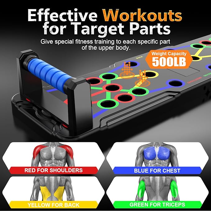 IUT Solid Push Up Board 15 in 1 Home Workout Equipment Multi-Functional Pushup Stands System Fitness Floor Chest Muscle Exercise Professional Equipment Burn Fat