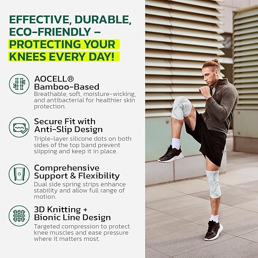 aoFIT Compression Knee Brace for Women & Men, 2 Pack AOCELL Knee Sleeve Support for Knee Joint Pain Relief, ACL, Meniscus Tear, Arthritis - Breathable for Workout, Running, Gym, Sports, Fitness L