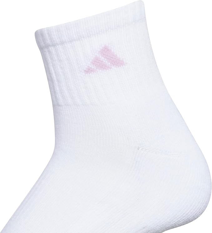 adidas Women's Athletic Cushioned Quarter Ankle Socks (6 Pairs) Durable & Comfortable