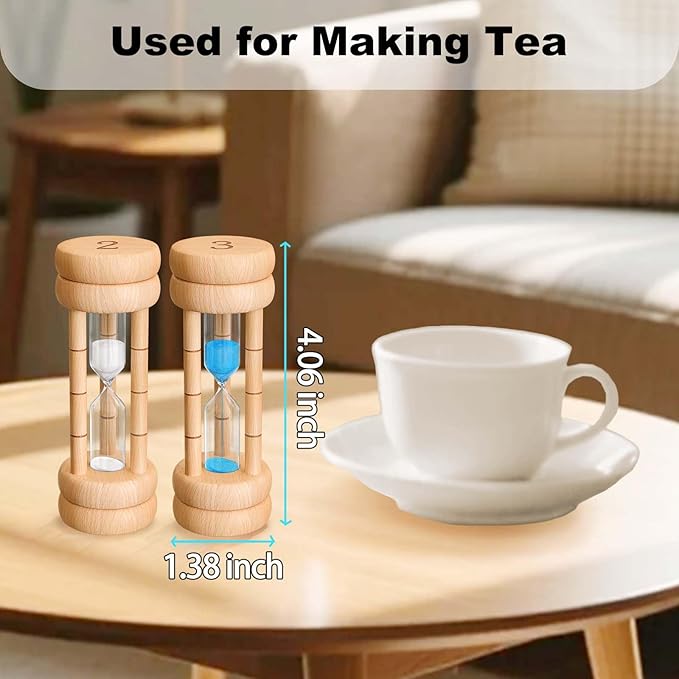 Wood Sand Timer, 5 Minute Hourglass, Wooden Sandglass Timer 5 Min,Sand Clock Timer,Unique Sand Clock for Baking,Game, Gift,White
