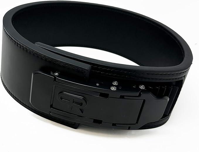 PR Lifestyle Personal Record Ratchet Belt 13mm – Powerlifting Belt Leather Weightlifting Belt for Men & Women, Adjustable Ratchet Buckle Gym Belt for Squat Deadlift Strength Training
