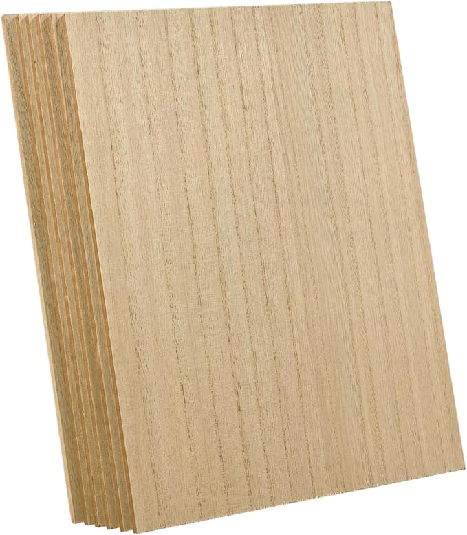6 Pack MDF Wood Boards 9"x12"-1/4th inch Thick Wooden Planks, Double Sided Veneered MDF Sheet for Homemade DIY Crafts