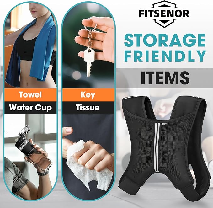 Weighted Vest for Women Walking, 6lb/8lb/12lb/16lb/20lb/30lb Strength Training Weight Vests with Phone Pocket, Comfortable Weighted Vest for Running Men, Rucking, Weight Loss, Gym Accessories