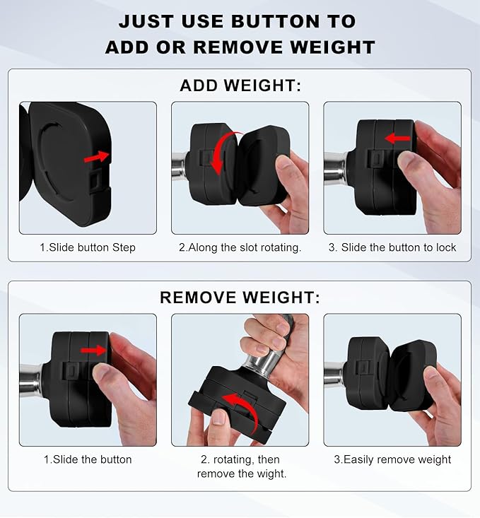 15LB 20LB 30LB 40LB 50LB Adjustable Dumbbell Set Free Weights Dumbbells Set for Women Men Hand Weights Sets Adjust Dumbbell Weight Sets for Home Gym Exercise Workout Strength Training Equipments