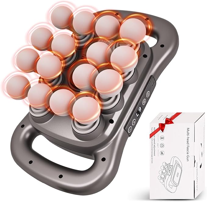 2026 16 Head Massage Gun Deep Tissue – Multi Head Massage Gun, 2600mAh Electric Percussion Massager with 9 Modes & Levels, Portable Massager for Legs, Waist, Back, Neck & Muscles