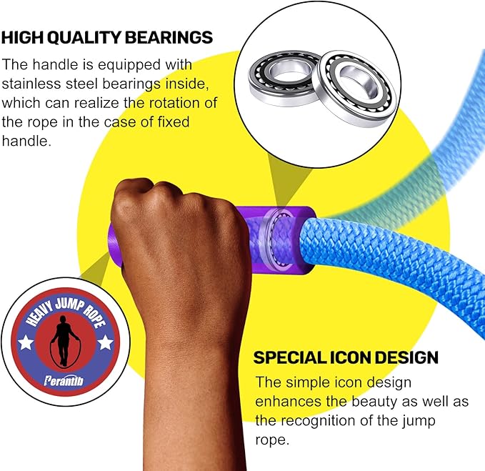 Weighted Jump Ropes with 360 Degree Rotation Handle.1 Inch 2.7LB/3LB Heavy Jump Rope for Men and Women,Jump Ropes for Fitness