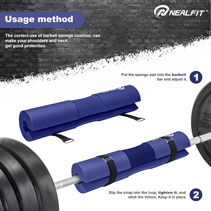 Barbell Pad Squat Pad for Squats—Squat Bar Pad—Great for Weightlifting,Lunges and Hip Thrusts—Foam Sponge Pad—Fit Standard and Olympic Bars Perfectly